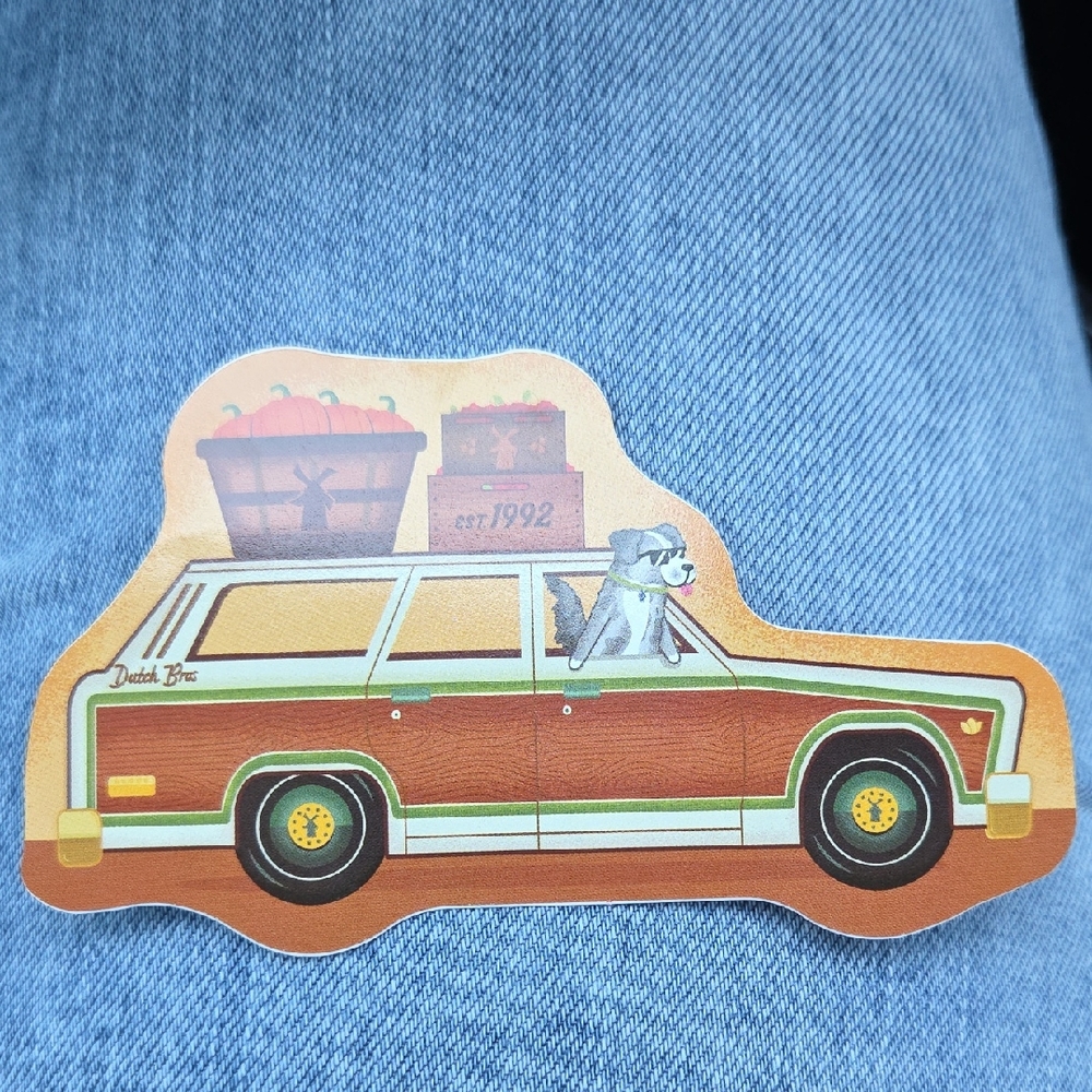 Dutch Bros Retro Car Sticker - Brown and Orange